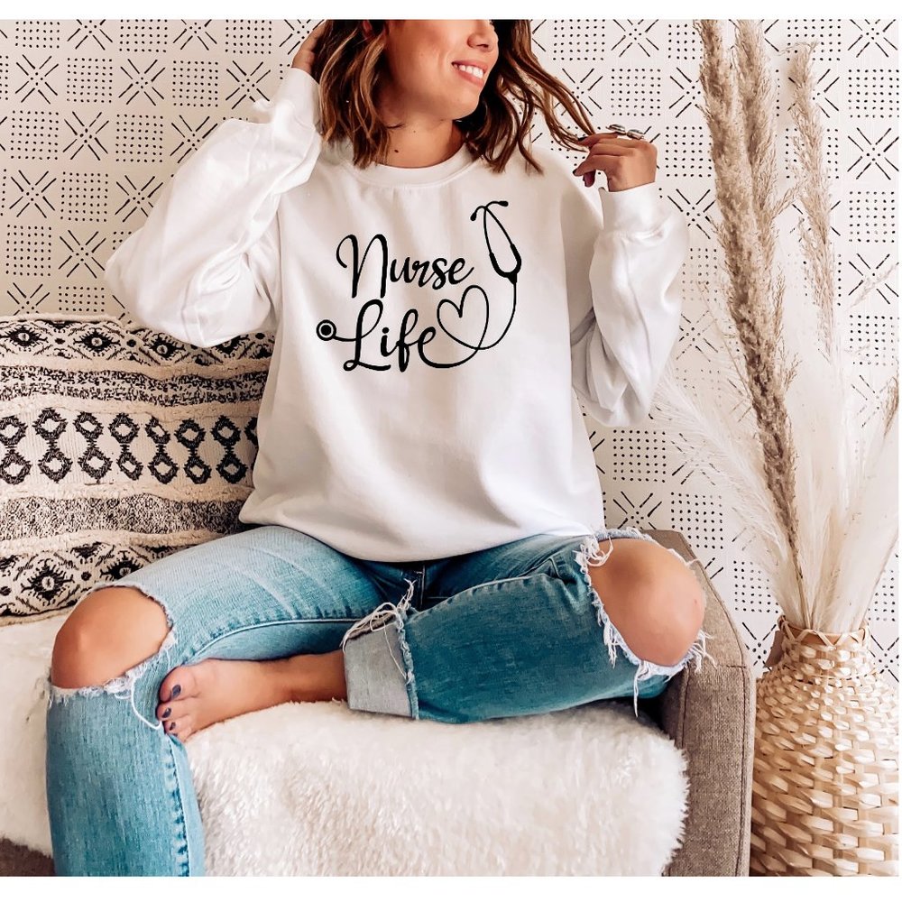 Nurse Sweatshirt | Nurse Life Sweatshirt - Picture 1 of 2